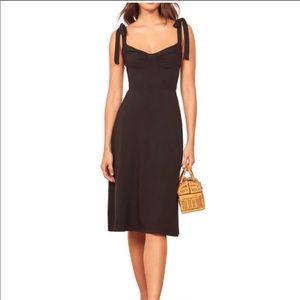 Reformation jeans tie shoulder midi dress